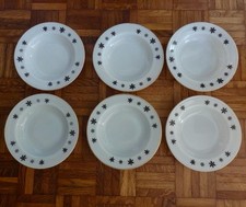 Vintage Pyrex schwarze Schneeflocke Schalen