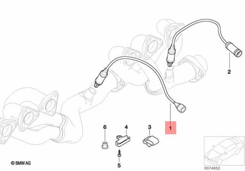 正品 BMW E34 E46 Z3 敞篷 Lambda 探头氧传感器 840MM OEM 11781743994 — 第 2/4 张图片