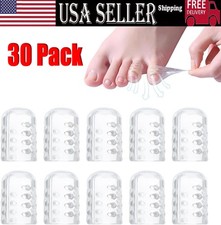 30 Pcs Clear Silicone Toe Protectors, Breathable and Anti-Friction Toe Covers