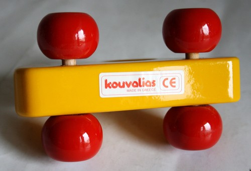 RARE VINTAGE KOUVALIAS POLICE CAR 1 WOODEN GREEK TOY GREECE NEW IN BOX ! - 第 8/11 張圖片