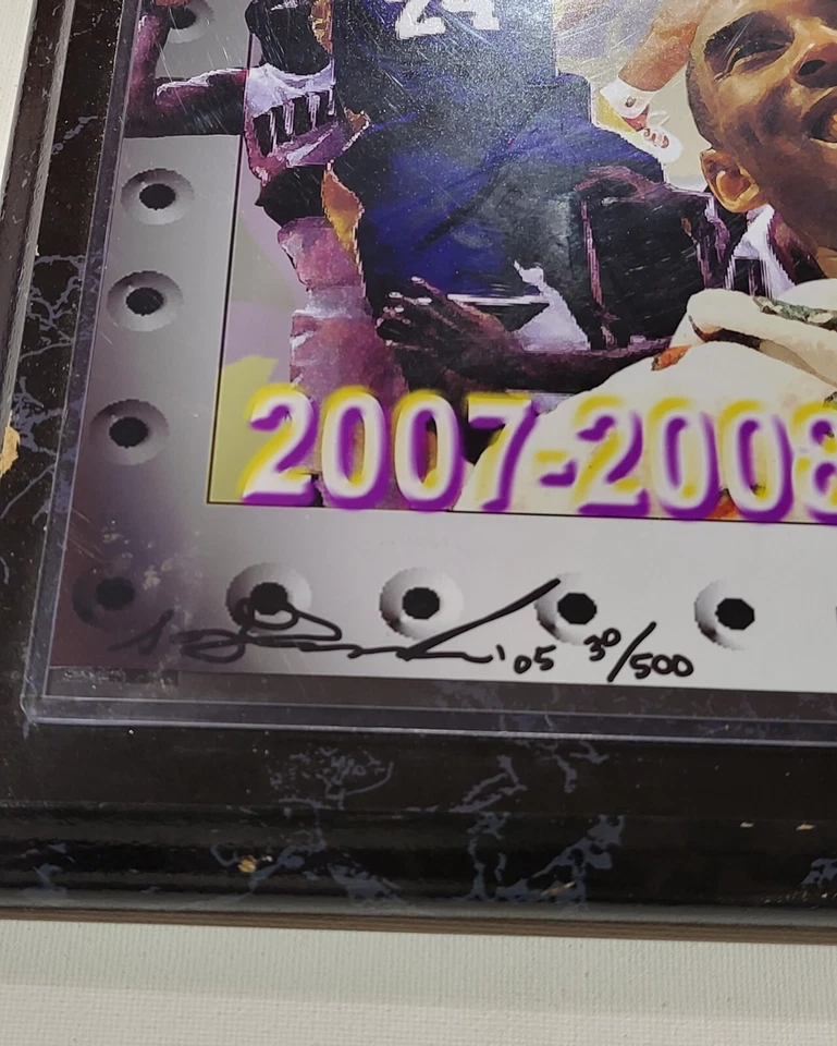 Nba Los Angeles Lakers Kobe Bryant 2007-2008 MVP Plaque #30/500 Made #24  Sign - Image 2 of 4