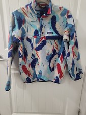 Patagonia Women's Synchilla Snap T Fleece Pullover Feather Dance Print Size M