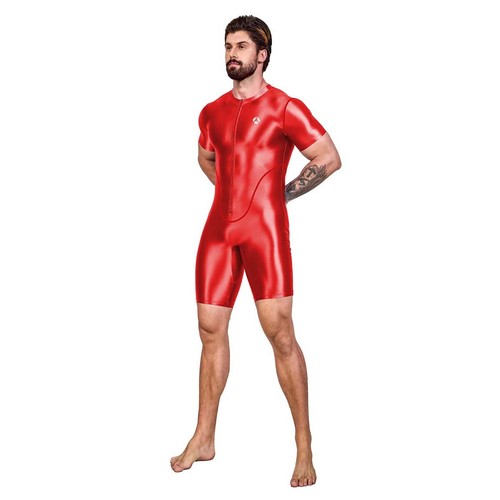AMORESY Men's Glitzer Spandex Shortsleeve Swimwear Tracksuit Jumpsuit Bodysuit - Picture 31 of 37