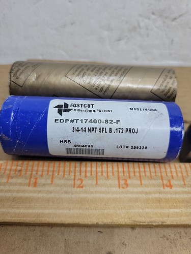 FASTCUT Pipe tap 3/4-14-NPT 5FL B .172 PROJ 4804696 EDP# T17400-82-F - Foto 2 di 4