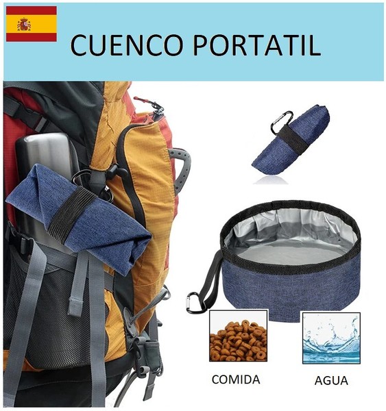 Cuenco de tela Comedero bebedero Portátil de Viaje Cuenco plegable mascotas