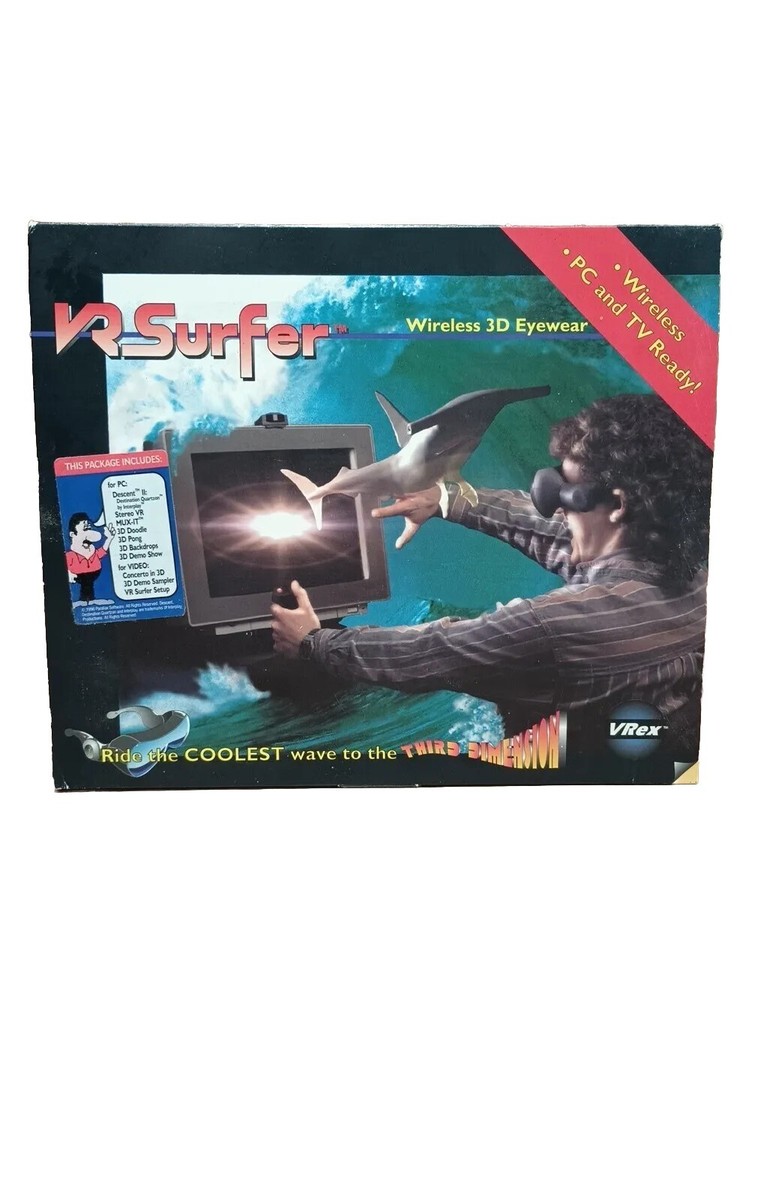 VR Surfer Virtual Reality From VREX Wireless 3D Eyewear PC IBM