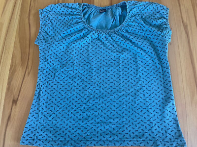 sehr schickes, türkises T-Shirt mit Ananasmuster, Gr. 42, von Mark Adam