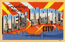 Large Letter Greetings from New York City, New York NY Postcard Copy