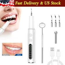 Ultrasonic Tooth Cleaner Tartar Plaque Remover Electric Dental Whiten Kit Scaler