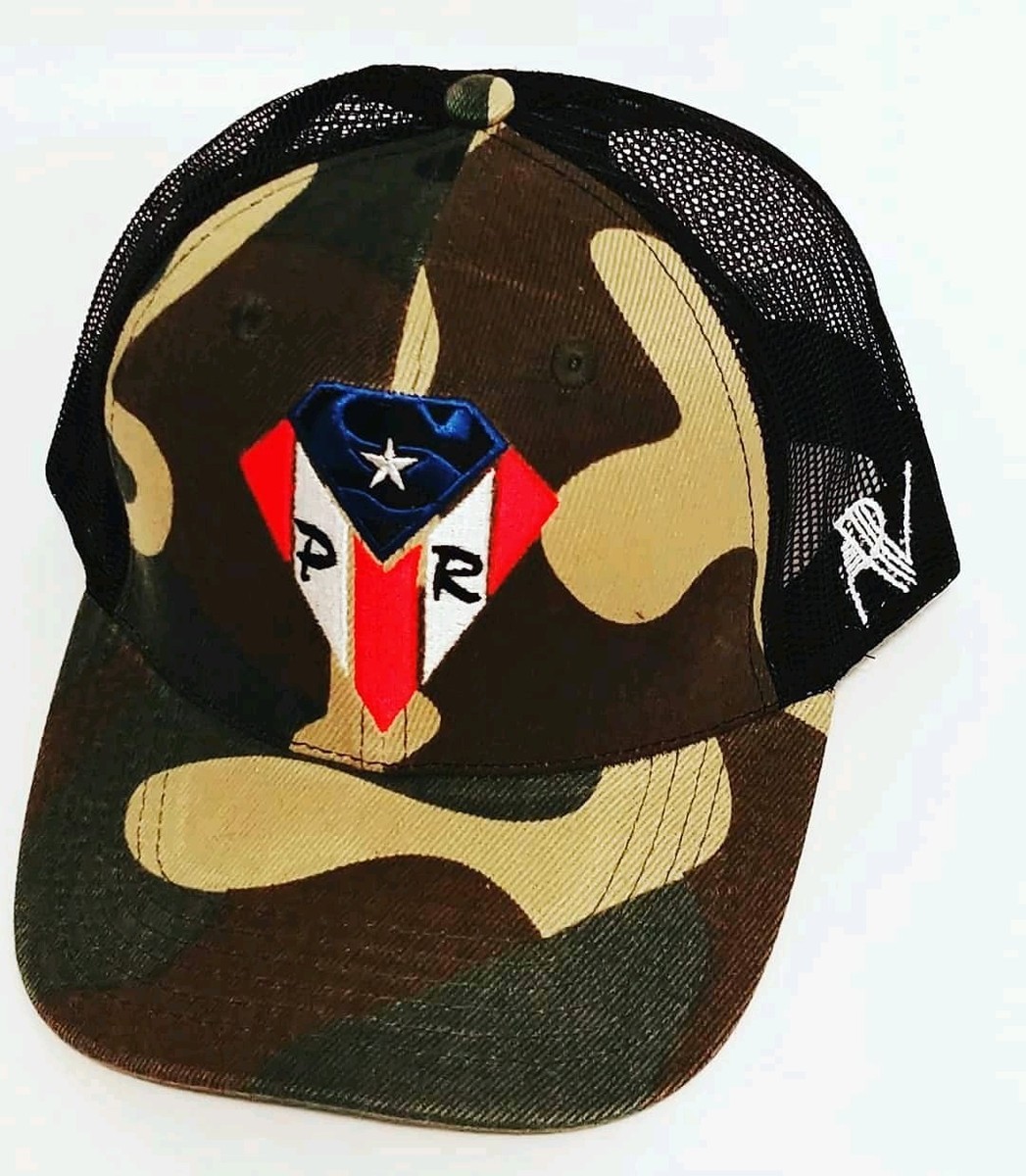 Casquette Trucker Snapback Puerto Rico Bandera Superman Camouflage - Marque RV, Taille Ajustable - Neuf Avec étiquettes