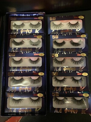FALSCHE STREIFENWIMPERN 10 PRS SORTIERT NERZ 5D LANG GESCHENK GESCHENK GLAM PARTY WEIHNACHTEN