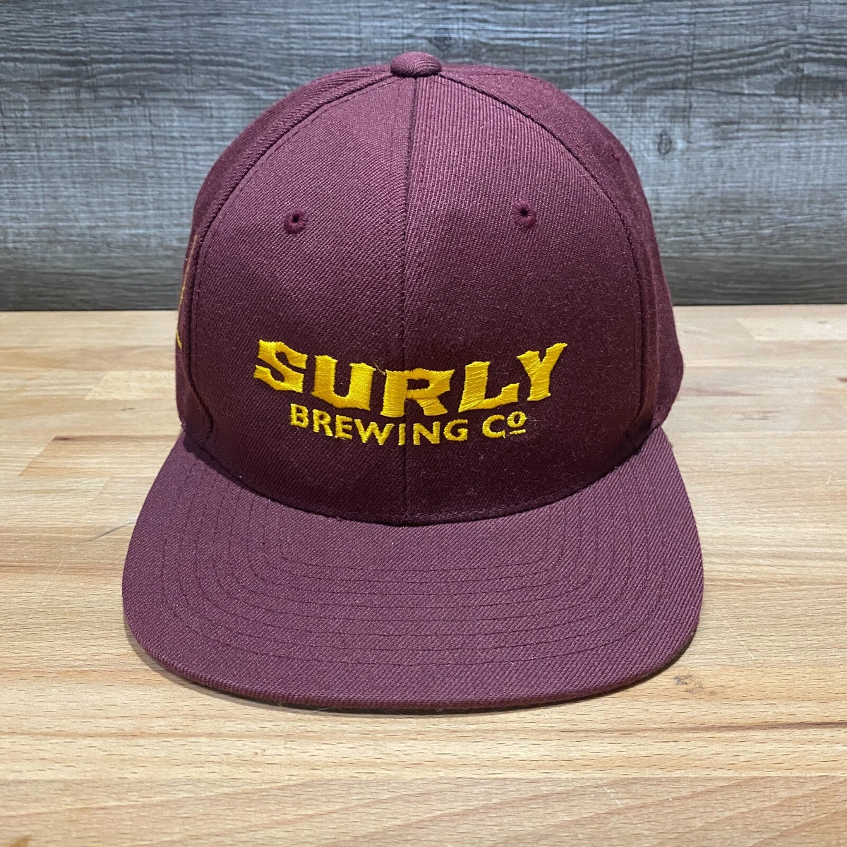Surly Hat Cap Snap Back Red Maroon Brewing Minnesota Embroidered