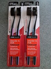 Charcoal Toothbrush Whitening Therapy, Soft. 4ct