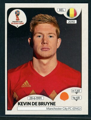 2018 Panini World Cup 18 Russia Sticker Kevin De Bruyne Belgium 
