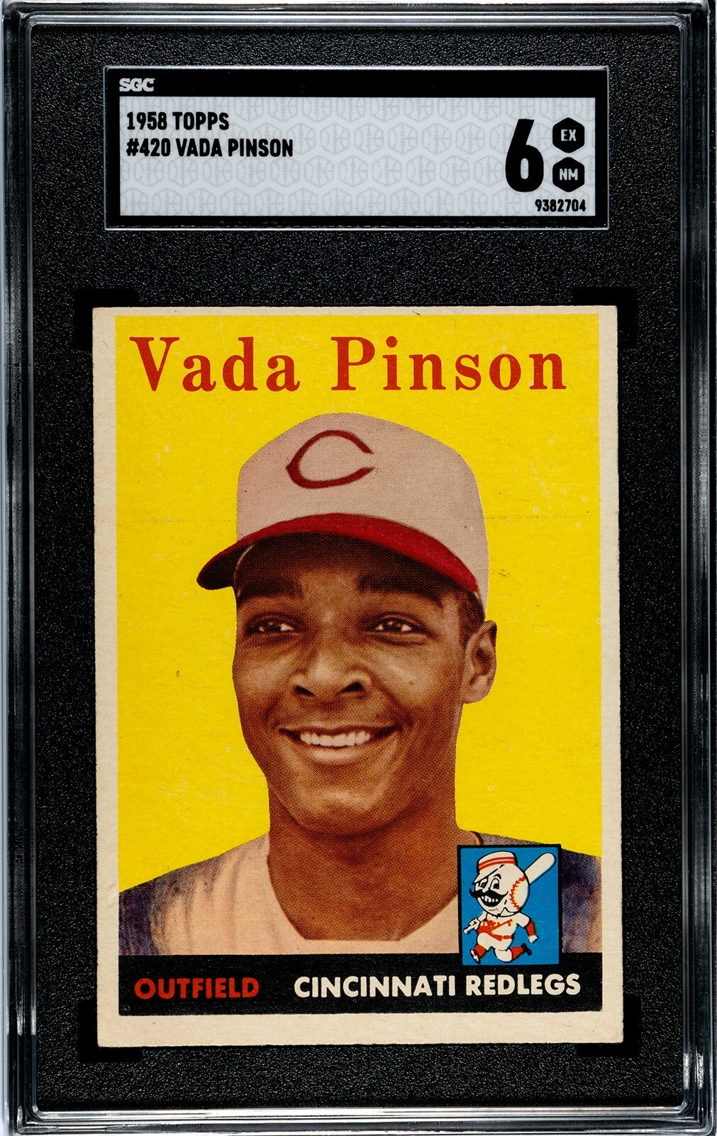 1958 Topps #420 Vada Pinson RC Rookie SGC 6 EX-NM NICE! - 2757 Hits! (REDS HOF!)