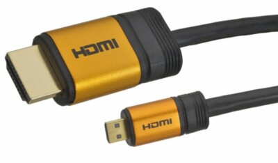 aricona 2m HDMI auf Micro HDMI Kabel Tablet GoPro HD Kamera Typ D Gold Adapter