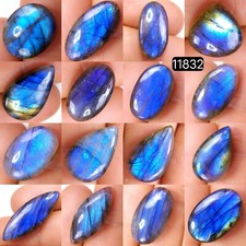 16 Pcs 177 Cts Natural Labradorite Loose Cabochon Gemstone 30X11 12X12mm 11832