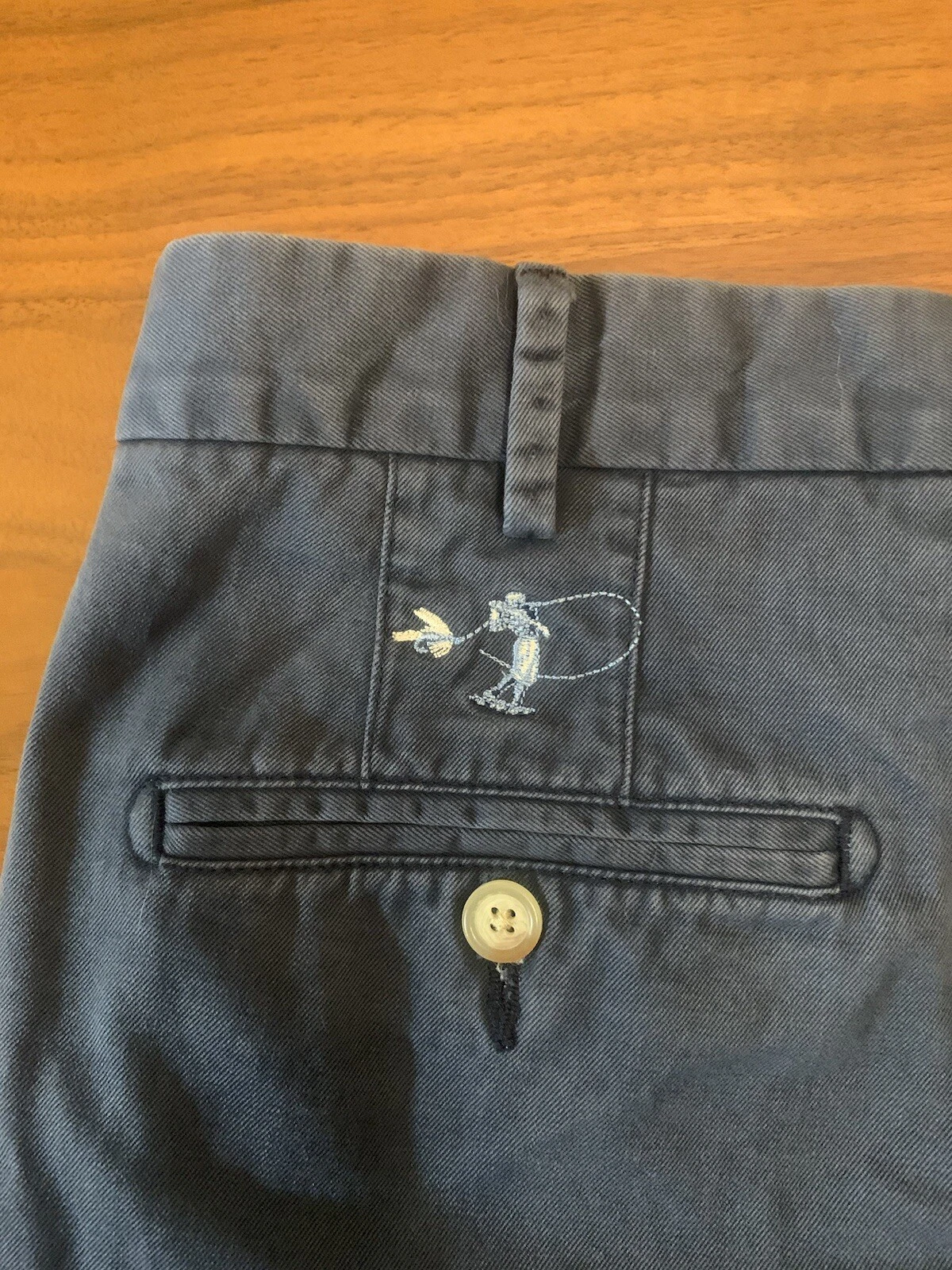 Peter Millar Twill Chino Shorts Men’s 36 (35x9) Golf Flyfishing Logo MCOB31 Blue