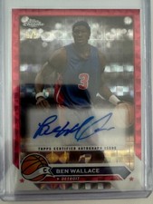 2023-24 Topps Chrome Basketball Ben Wallace RED REFRACTOR 3/5 AUTO
