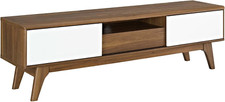 Mid-Century Modern 59" Low TV Stand - Stylish  Functional Entertainment Center