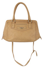 Guess Sac Femmes Taille Unique Beige Logo Double Poignée Zippé Doublé Intérieur