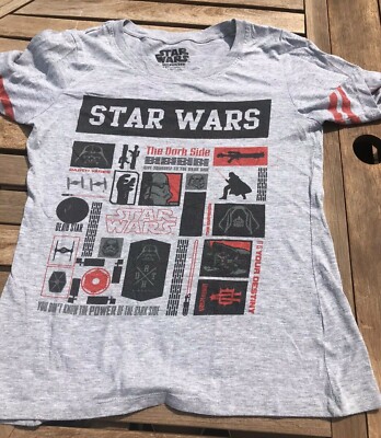 Star Wars The Dark Side T Shirt Gray  Graphic Print Juniors Size L (11-13) Nice!