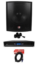 Rockville SBG1188 18" Pro DJ PA Subwoofer Sub 5000w 2-Channel Amplifier Cable