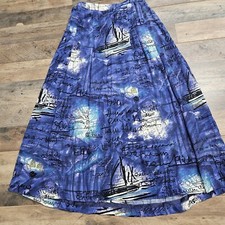 Canvasbacks Lutton Horsfield Skirt Womens 12 Maxi Full Blue Pockets Vintage