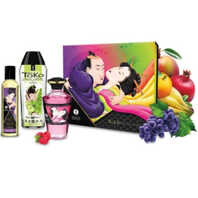 KIT FRUITY KISSES COLLECTION MASSAGE OIL CREAM EXOTIC FRUITS- SHUNGA