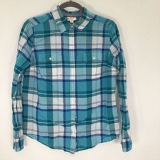 St. John's Bay Dress Shirt Men's Medium Blue Plaid Long Sleeve