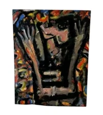 Abstract Expressionist Oil Painting with Hands on Board – 18x24, 