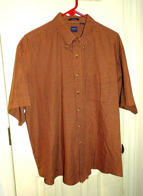 orange and blue button down