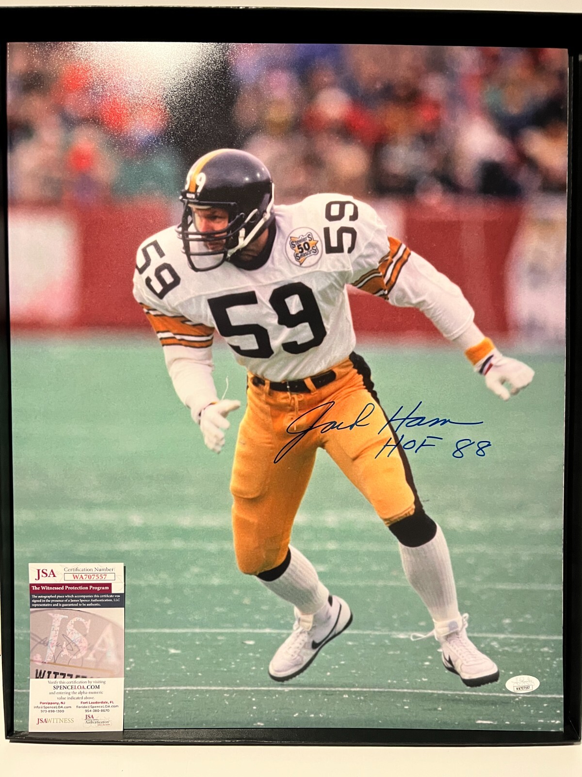 Jack Ham Autographed Signed Pittsburgh Steelers HOF Auto 16x20 Photo Picture JSA 