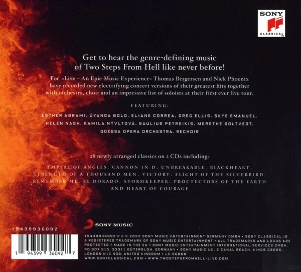LIVE-AN EPIC MUSIC EXPERIENCE - TWO STEPS FROM HELL 2 CD NEU THOMAS BERGERSEN - Bild 2 von 2