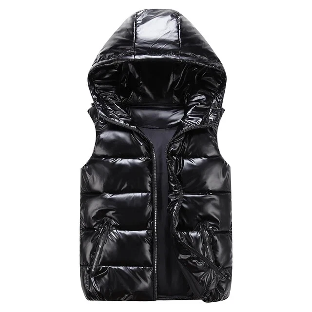 Mens Winter Puffer Vest Quilted Hooded Sleeveless Padded Bubble Water Proof