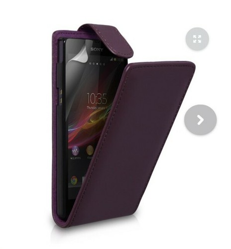 Ultra Slim purple Leather Flip Case Cover Pouch Saver For Sony Xperia Z