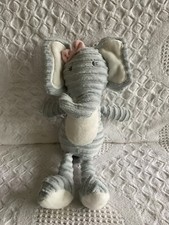 Chick Pea Gray  White Elephant Textured 11" Plush Stuffed Lovey