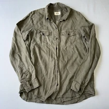 Marine Layer Green Button Up Shirt Womens XS Small Collared Top Casual Travel