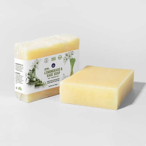 100% pure Lemongrass & Sage handmade soap with Coconut & Extra Virgin Olive Oil - Picture 2 of 5