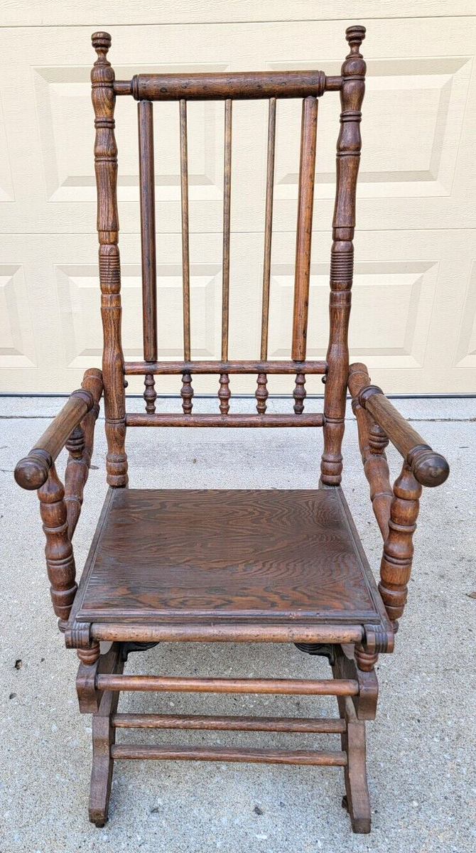Antique 1800's Victorian Spindle Rocking Chair ~ Glider Platform