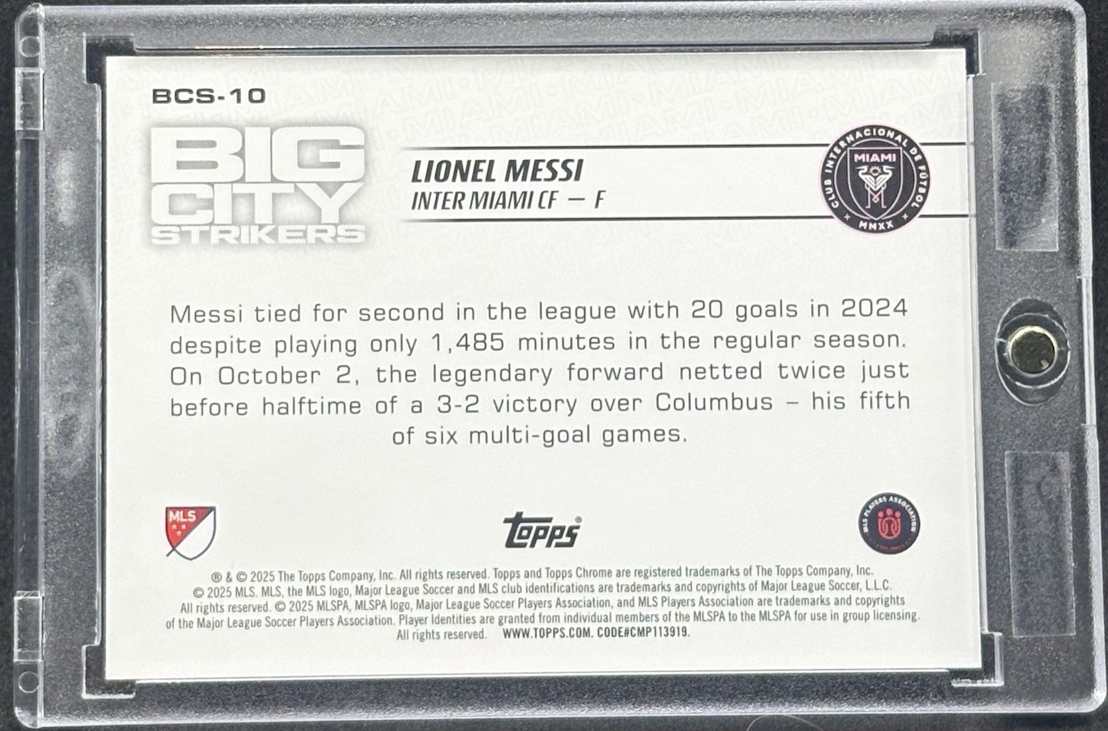 Lionel Messi  RARE CITY REFRACTOR  CHROME INTER MIAMI INVESTMENT CARD MINT view 2