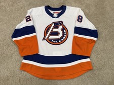 Bridgeport Islanders MIC Game Worn Used AHL CCM Jersey 56 Sound Tigers Dal Colle