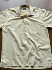Haggar yellow  cream striped button-up shirt in size M