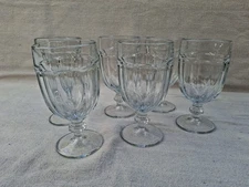 6 VTG Libbey Duratuff Glass Goblets 7" Tall Made USA Clear 16oz Iced tea Libby