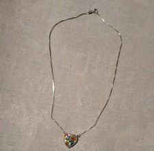 Magnifique collier en argent en coeur Murano. 