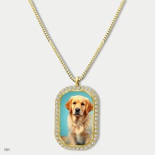 Amazing Cute Golden Retriever Dog Fashion Pendant Necklace Chain Image Dog Tag C