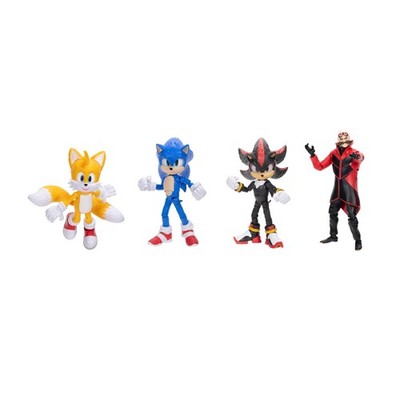 Sonic The Hedgehog 3 Action Figure 4-Pack, Includes Shadow, Tails, Ivo Robotnik