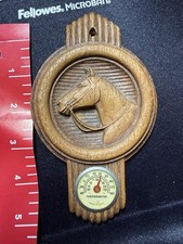 Vintage Horse Thermometer Plaque Horse Head Works Made In USA