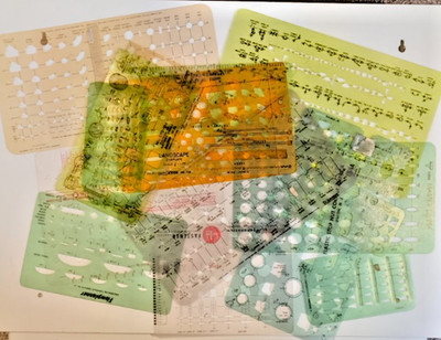 Vintage Drafting Template Lot Pickett, Cassel, Rapidesign, Timely, Koh-I-Noor 15