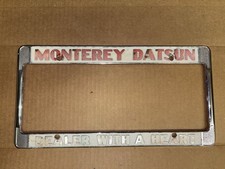 Monterey Datsun Dealer With A Heart Vintage License Plate Frame Monterey Datsun Dealer With A Heart Vintage License Plate Frame